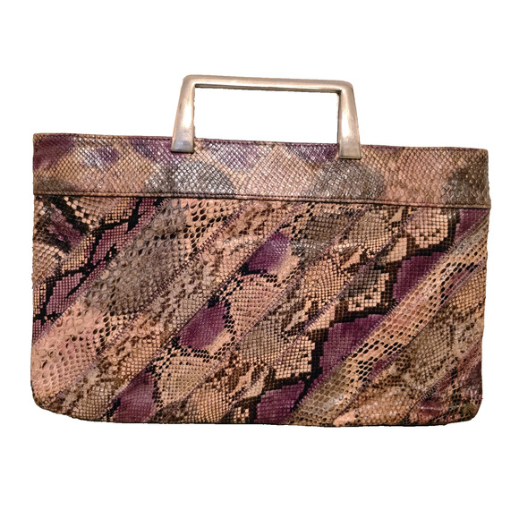 Bags By Varon Snakeskin Leather Purse Shoulder HandBag Clutch VINTAGE - Picture 5 of 11